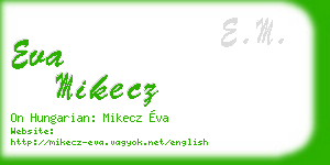 eva mikecz business card